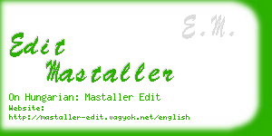 edit mastaller business card